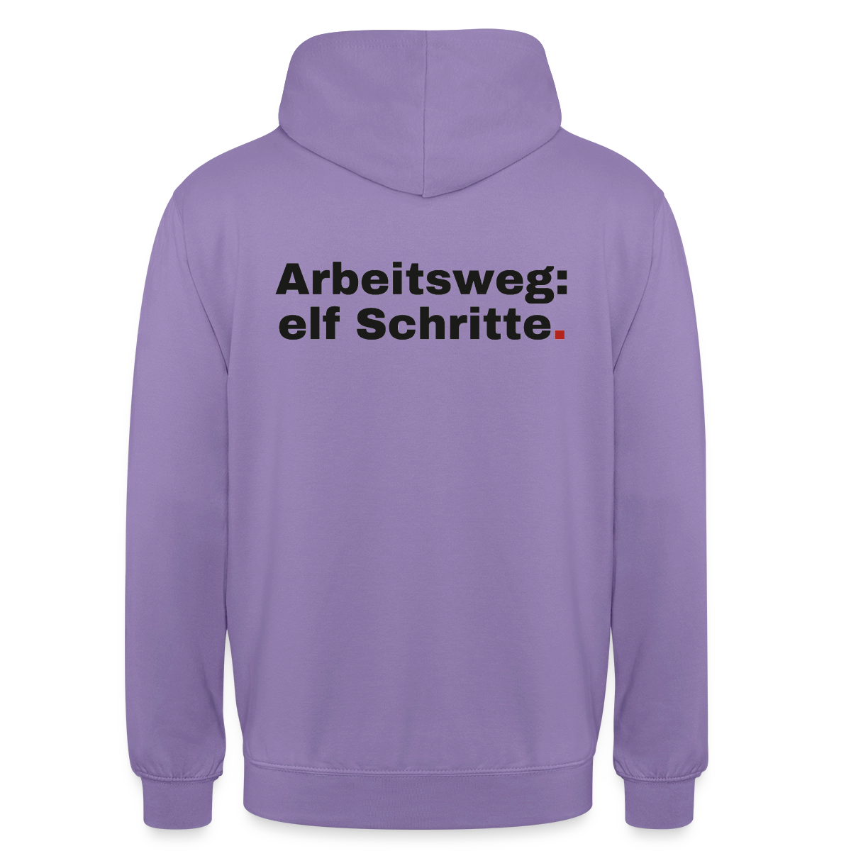 Arbeitsweg: elf Schritte Motiv-Hoodie unisex, Farbe Lavendel