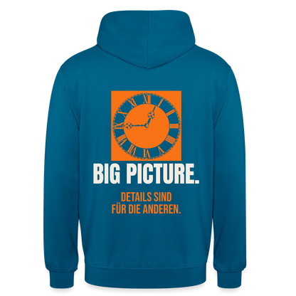 Big Picture. Details sind für die anderen. Motiv-Hoodie unisex, Farbe Tiefseeblau