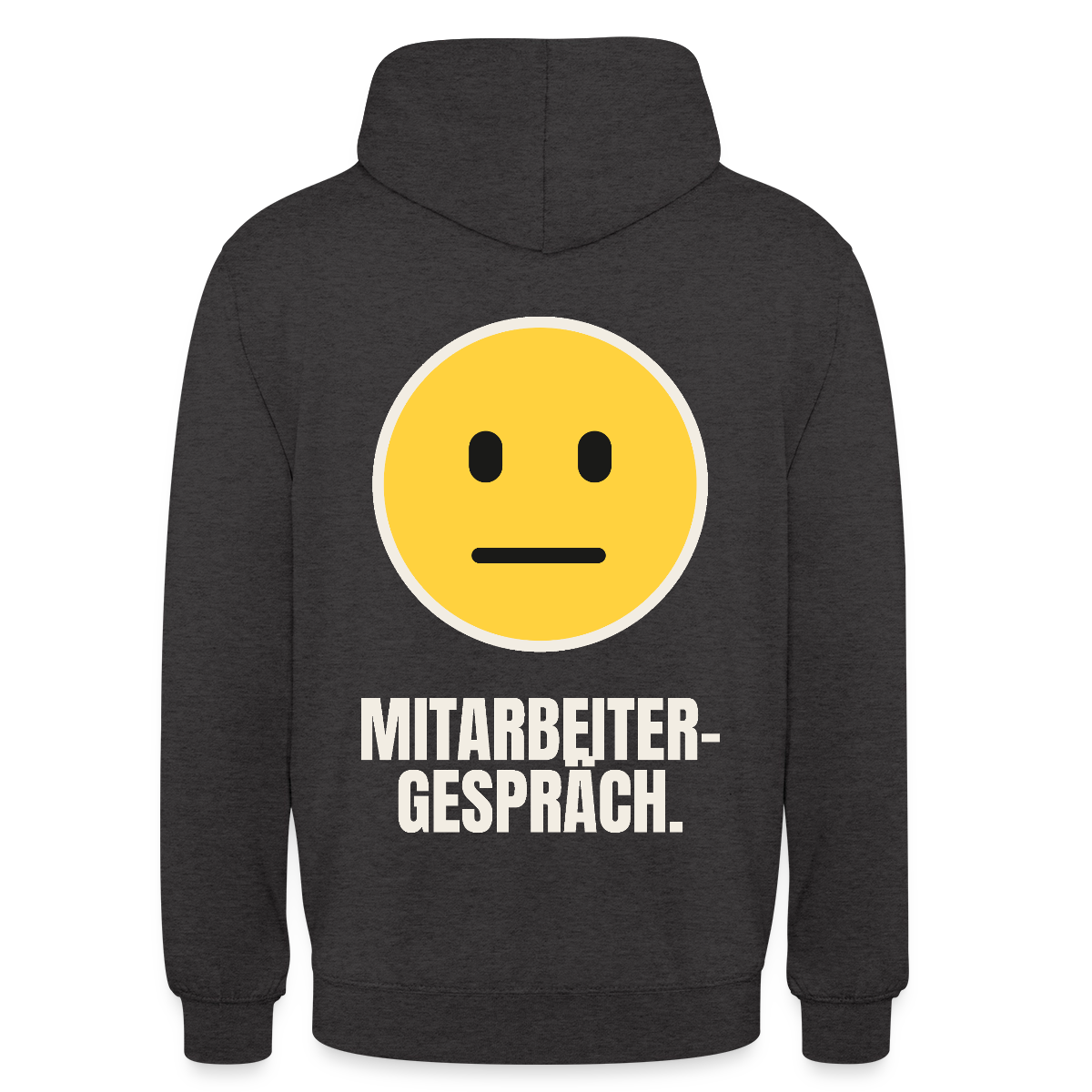 Mitarbeitergespräch. Motiv-Hoodie unisex, Farbe Anthrazit