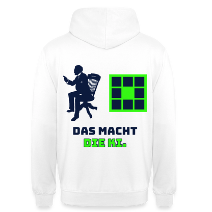 Das macht die KI. Motiv-Hoodie unisex, Farbe Weiß