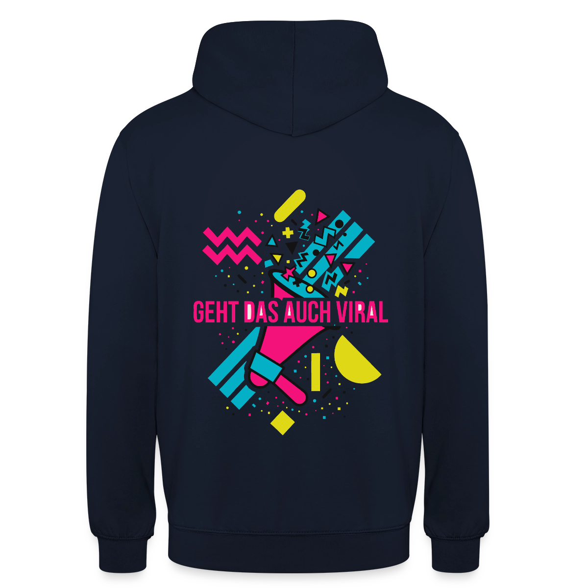 Geht das auch viral? Memphis-Motiv Motiv-Hoodie unisex, Farbe Navy