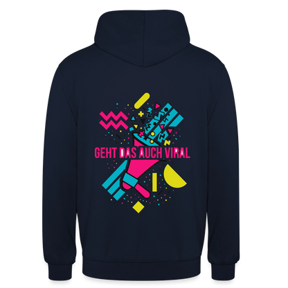 Geht das auch viral? Memphis-Motiv Motiv-Hoodie unisex, Farbe Navy