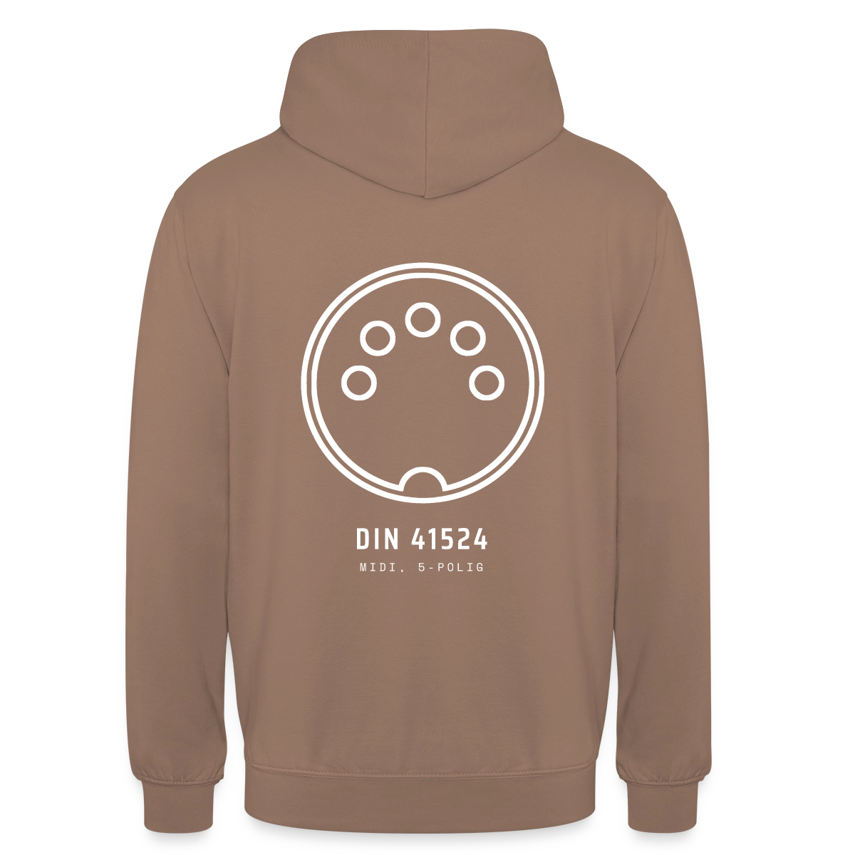"DIN 41524, MIDI 5-polig" Motiv-Hoodie unisex, Farbe Mokka