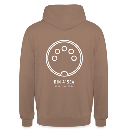 "DIN 41524, MIDI 5-polig" Motiv-Hoodie unisex, Farbe Mokka
