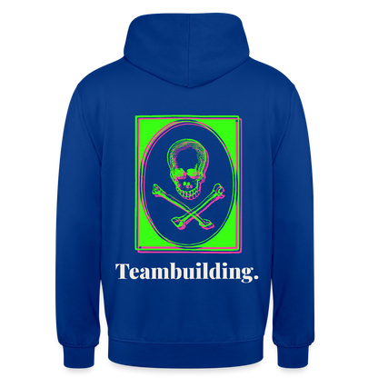 "Teambuilding. Neon-Motiv" Motiv-Hoodie unisex, Farbe Royalblau
