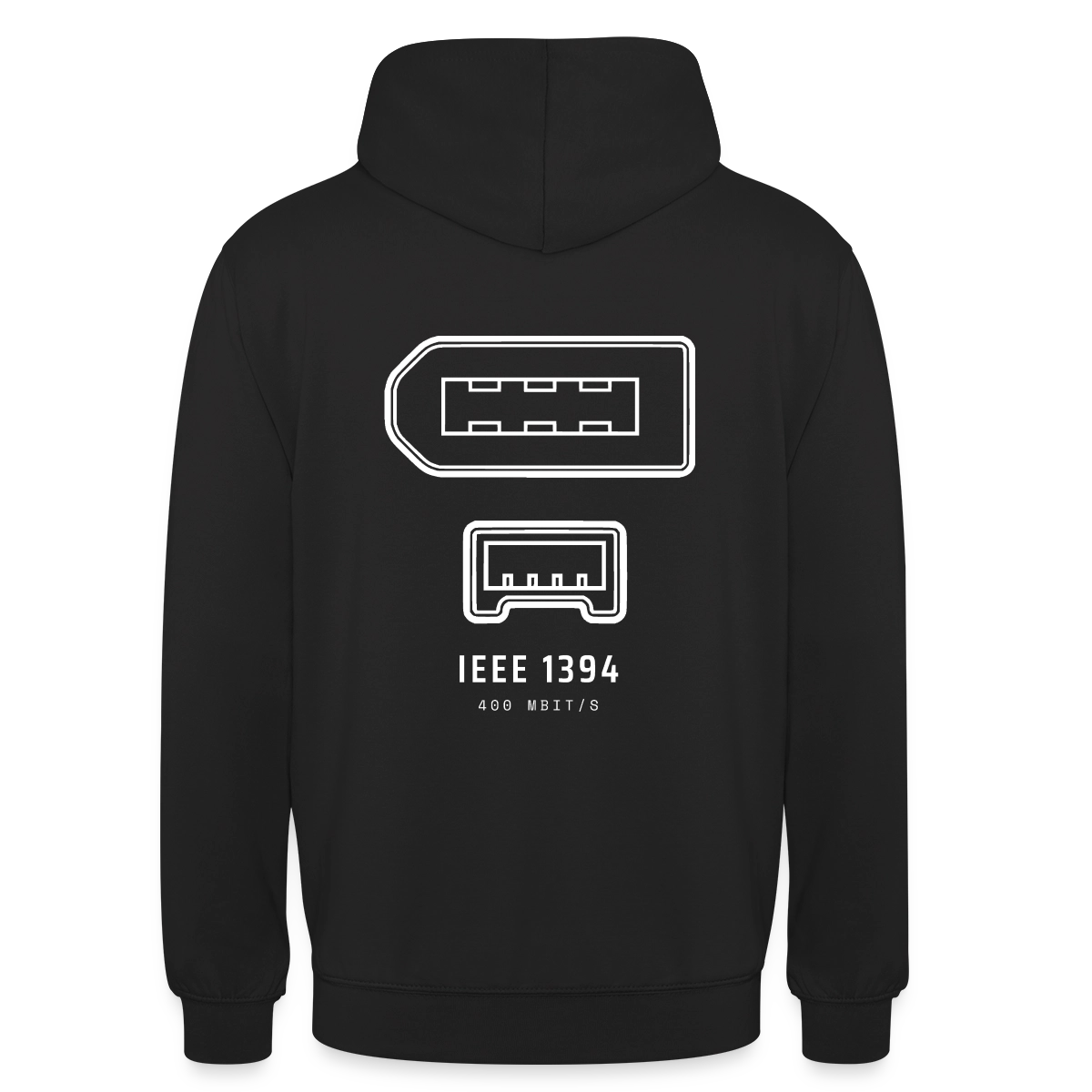 "IEEE 1394, 400 Mbit/s" Motiv-Hoodie unisex, Farbe Schwarz