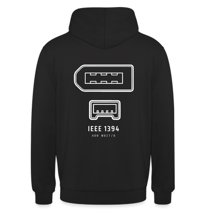 "IEEE 1394, 400 Mbit/s" Motiv-Hoodie unisex, Farbe Schwarz