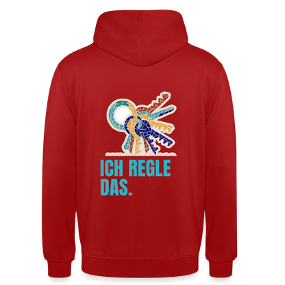 Ich regle das. Mosaik-Motiv Motiv-Hoodie unisex, Farbe Rot