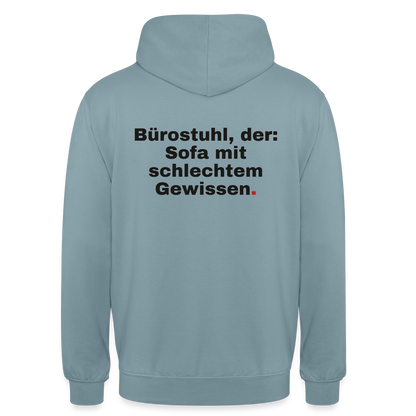 Bürostuhl, der Motiv-Hoodie unisex, Farbe Nebelblau