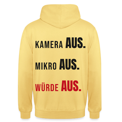 Kamera aus, Würde aus Motiv-Hoodie unisex, Farbe Zitronengelb