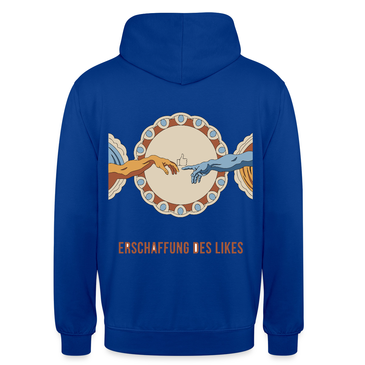 Erschaffung des Likes. Fresko-Motiv Motiv-Hoodie unisex, Farbe Royalblau