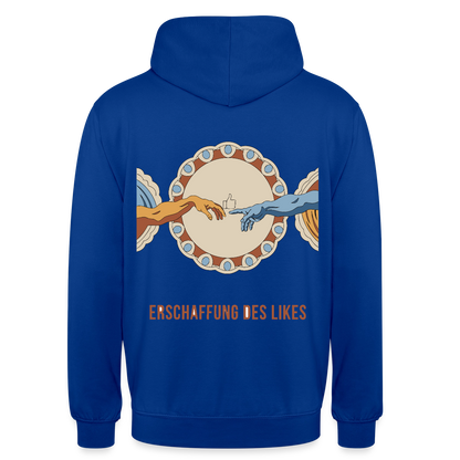 Erschaffung des Likes. Fresko-Motiv Motiv-Hoodie unisex, Farbe Royalblau