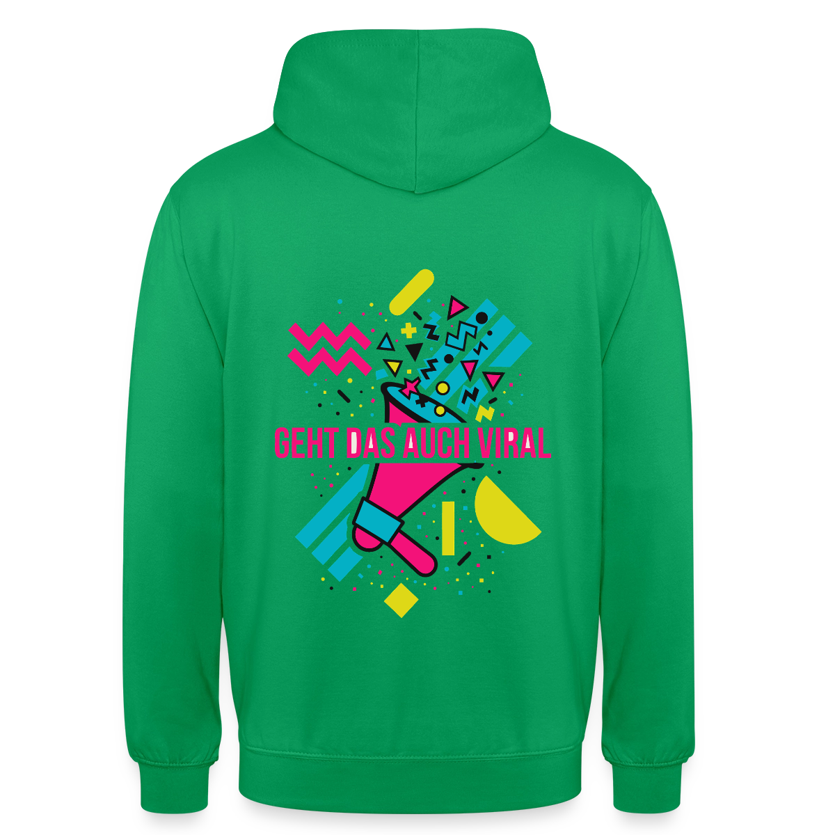 Geht das auch viral? Memphis-Motiv Motiv-Hoodie unisex, Farbe Kelly Green