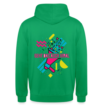 Geht das auch viral? Memphis-Motiv Motiv-Hoodie unisex, Farbe Kelly Green