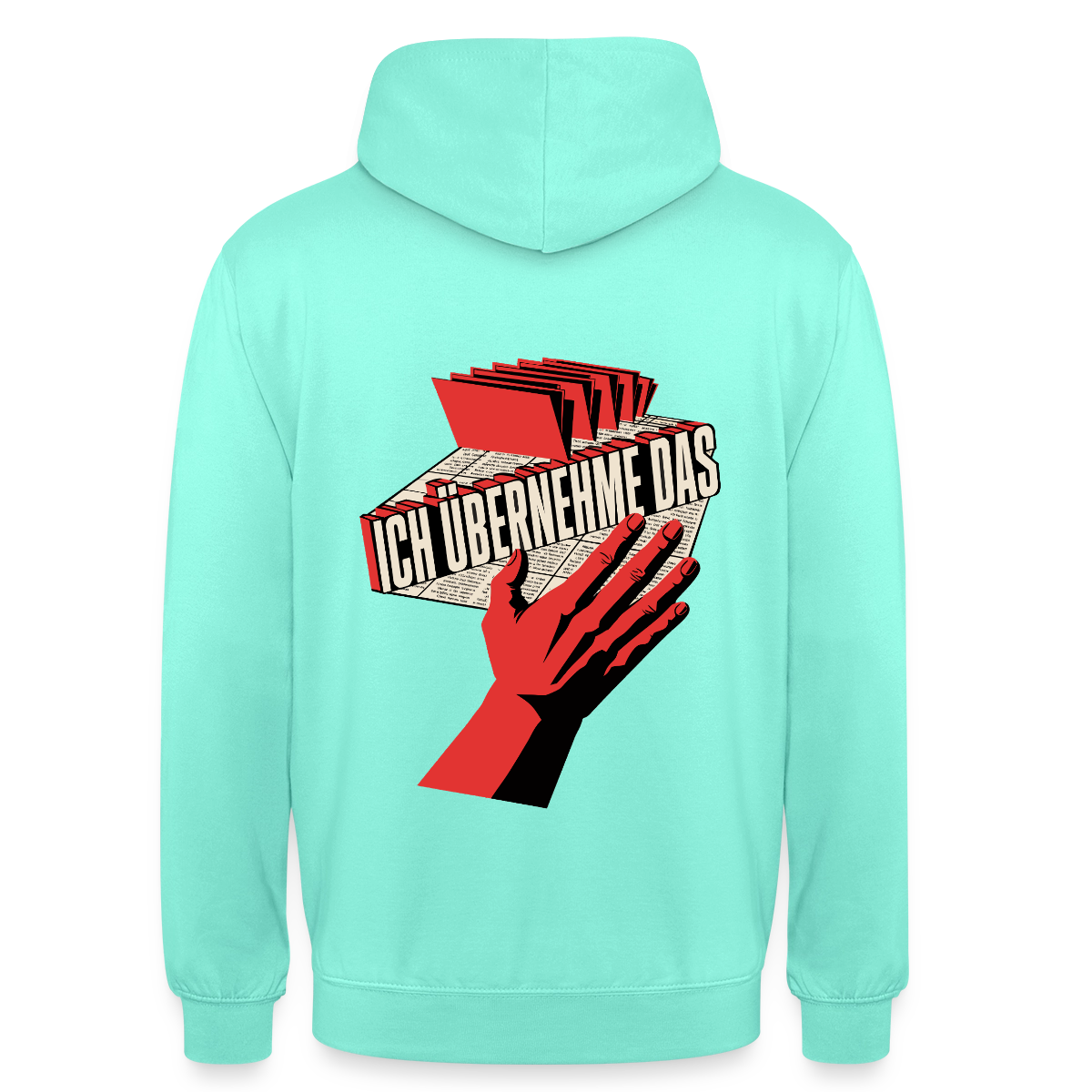 Ich übernehme das. Konstruktivismus-Motiv Motiv-Hoodie unisex, Farbe Mint