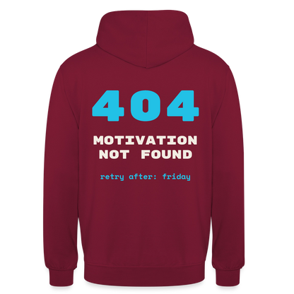404 Motivation not found. Retry after: friday Motiv-Hoodie unisex, Farbe Bordeaux