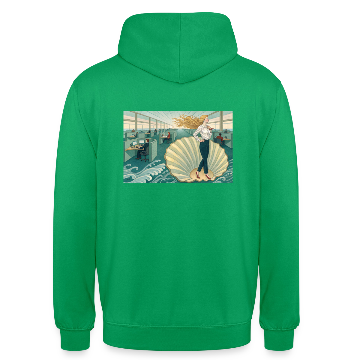 Die Chefin. Renaissance-Motiv Motiv-Hoodie unisex, Farbe Kelly Green