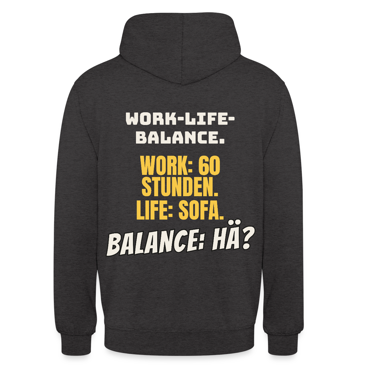 Balance: hä? Motiv-Hoodie unisex, Farbe Anthrazit