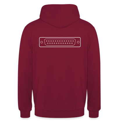 "LPT1" Motiv-Hoodie unisex, Farbe Bordeaux
