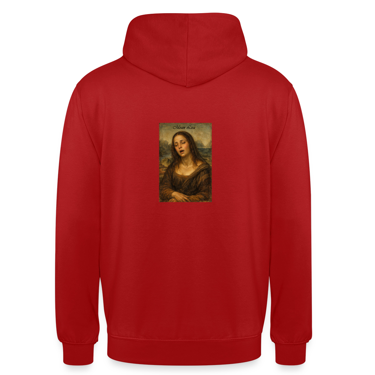 Moan Lisa Motiv-Hoodie unisex, Farbe Rot