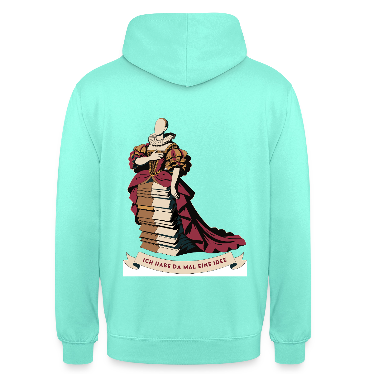 "Ich habe da mal eine Idee. Barock-Motiv" Motiv-Hoodie unisex, Farbe Mint