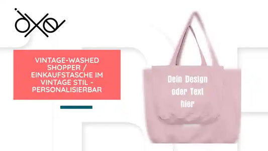 Vintage-Washed Shopper / Einkaufstasche im Vintage Stil - personalisierbar by@Outfy