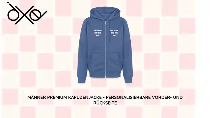 M&auml;nner Premium Kapuzenjacke - personalisierbare Vorder- und R&uuml;ckseite by@Outfy