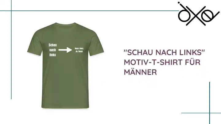 "Schau nach links" Motiv-T-Shirt f&uuml;r M&auml;nner by@Outfy