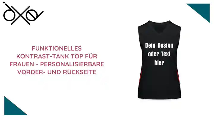 Funktionelles Kontrast-Tank Top f&uuml;r Frauen - personalisierbare Vorder- und R&uuml;ckseite by@Outfy