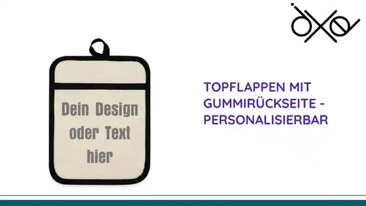 Topflappen mit Gummir&uuml;ckseite - personalisierbar by@Outfy