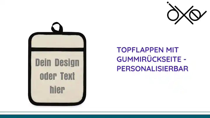 Topflappen mit Gummir&uuml;ckseite - personalisierbar by@Outfy