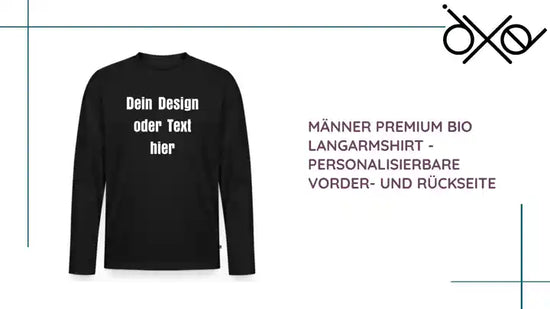 M&auml;nner Premium Bio Langarmshirt - personalisierbare Vorder- und R&uuml;ckseite by@Outfy