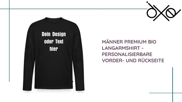 M&auml;nner Premium Bio Langarmshirt - personalisierbare Vorder- und R&uuml;ckseite by@Outfy