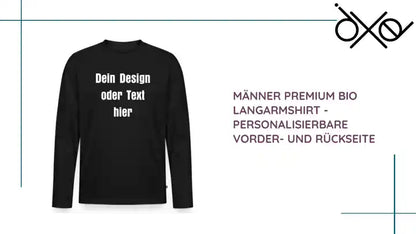 M&auml;nner Premium Bio Langarmshirt - personalisierbare Vorder- und R&uuml;ckseite by@Outfy