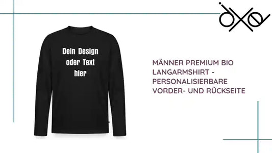 M&auml;nner Premium Bio Langarmshirt - personalisierbare Vorder- und R&uuml;ckseite by@Outfy