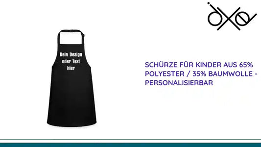 Sch&uuml;rze f&uuml;r Kinder aus 65% Polyester / 35% Baumwolle - personalisierbar by@Outfy