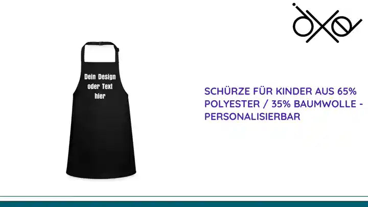 Sch&uuml;rze f&uuml;r Kinder aus 65% Polyester / 35% Baumwolle - personalisierbar by@Outfy