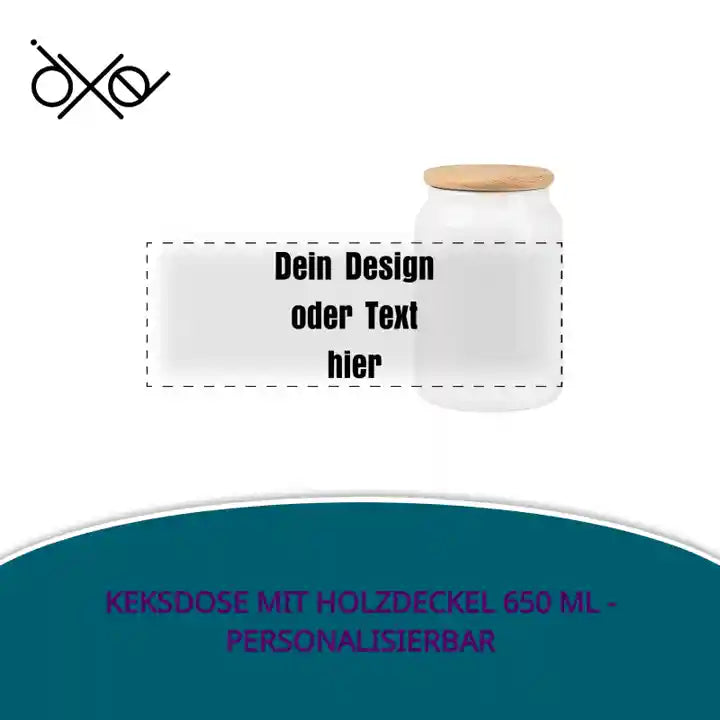 Keksdose mit Holzdeckel 650 ml - personalisierbar by@Outfy
