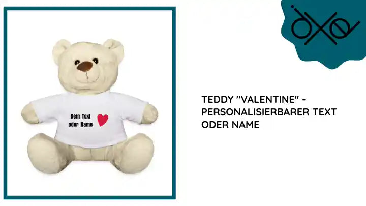 Teddy "Valentine" - personalisierbarer Text oder Name by@Outfy