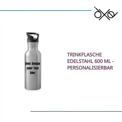 Trinkflasche Edelstahl 600 ml - personalisierbar by@Outfy