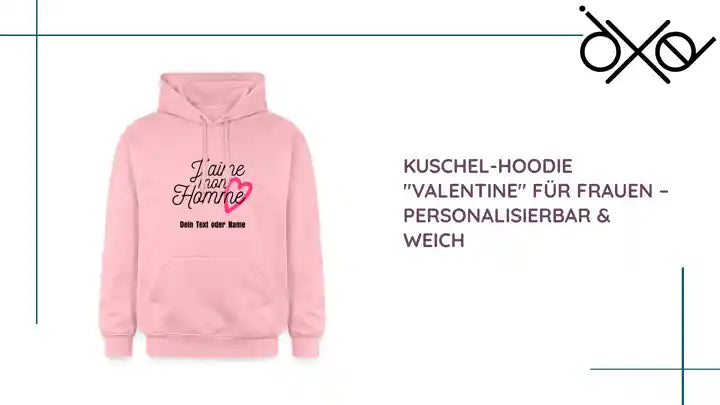 Kuschel-Hoodie "Valentine" f&uuml;r Frauen &ndash; personalisierbar & weich by@Outfy