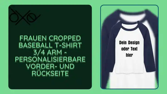 Frauen Cropped Baseball T-Shirt 3/4 Arm - personalisierbare Vorder- und R&uuml;ckseite by@Outfy