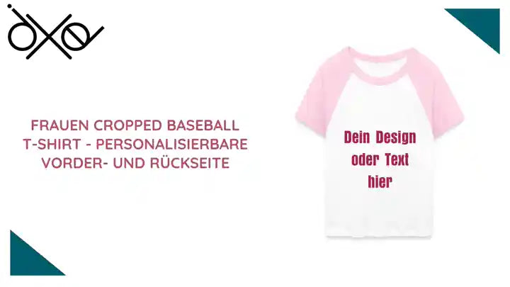 Frauen Cropped Baseball T-Shirt - personalisierbare Vorder- und R&uuml;ckseite by@Outfy