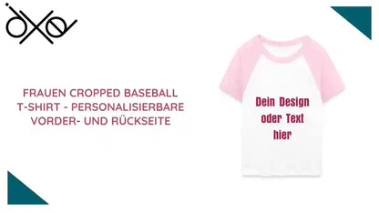 Frauen Cropped Baseball T-Shirt - personalisierbare Vorder- und R&uuml;ckseite by@Outfy