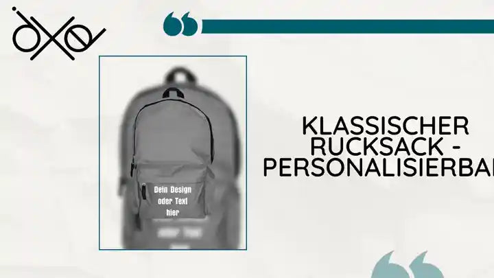 Klassischer Rucksack - personalisierbar by@Outfy