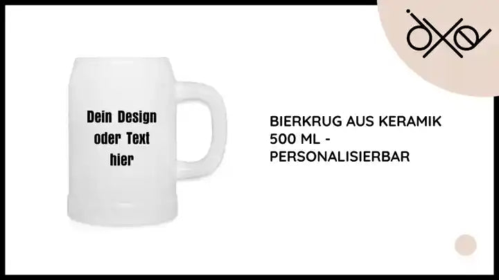 Bierkrug aus Keramik 500 ml - personalisierbar by@Outfy