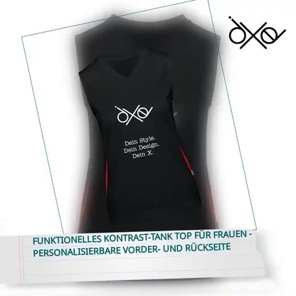 Funktionelles Kontrast-Tank Top f&uuml;r Frauen - personalisierbare Vorder- und R&uuml;ckseite by@Outfy