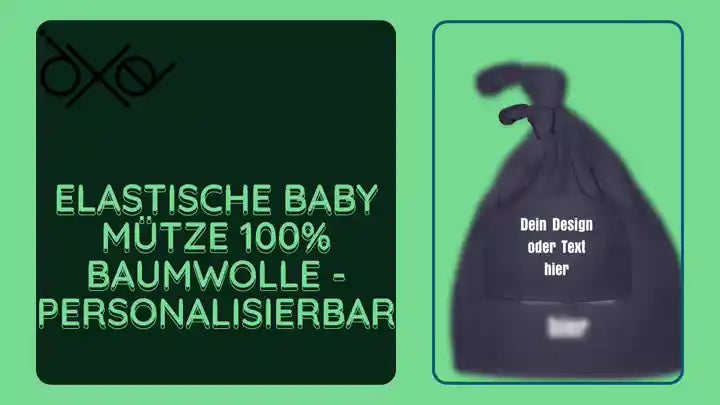 Elastische Baby M&uuml;tze 100% Baumwolle - personalisierbar by@Outfy